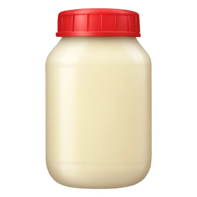 Mayonnaise bottle with red lid  sticker