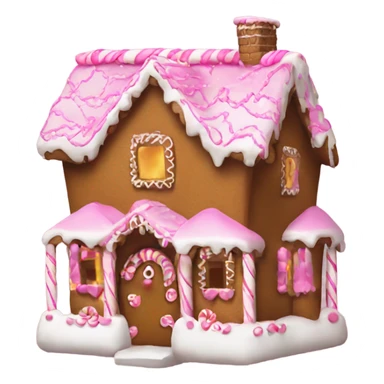 girly gingerbread house with pink decorations sticker