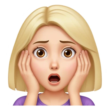 Face girl shocked with hand on face sticker