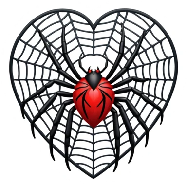 goth heart with a spider sticker