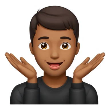 A brown skin guy with dark bangs hairstyles that is his covering forehead, his head is tilted back a bit and his tongue is out sticker