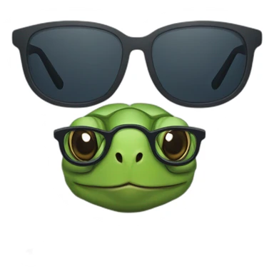 Une tortue à lunettes sticker
