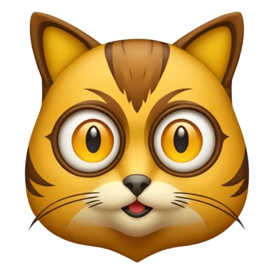 Buho gato amarillo marron sticker