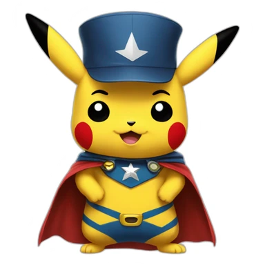 Pikachu-wears-superhero-cape sticker