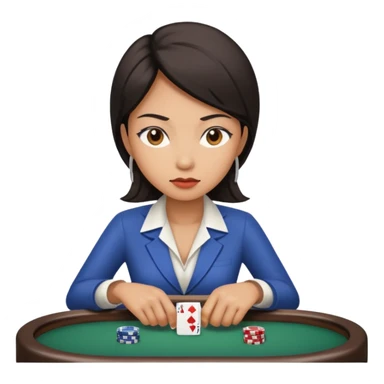 A gambling addict southeast Asian woman sticker