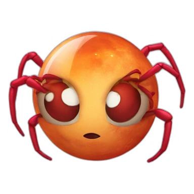 planet Venus with a cartoon thinking spider face sticker