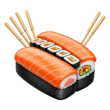 Sushi con palillos chinos y colores llamativos  sticker