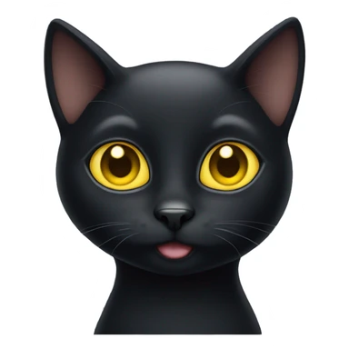 black cat with cute big yellow eyes sticker