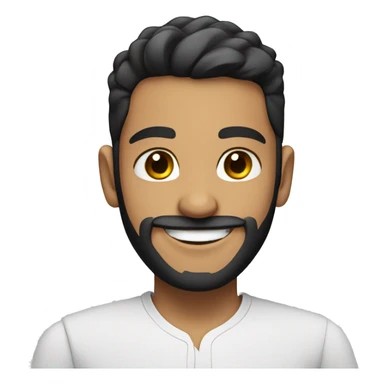 smiling arab boy with black Beard in white shirt sticker