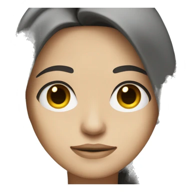 half robot half woman long dark hair and brown eyes sticker