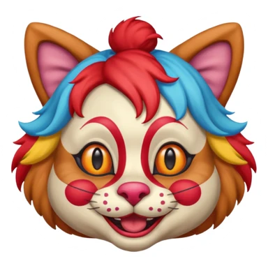 brown cat clown sticker