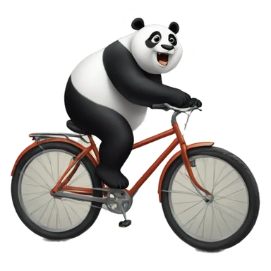 fat panda driving a bicycle sticker