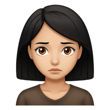 Mujer cabello negro trigueña triste  sticker