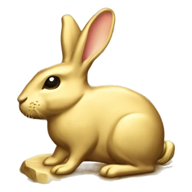 gold coin, rabbite on coin  sticker