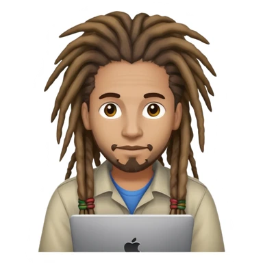 Software developer with dreadlocks  sticker