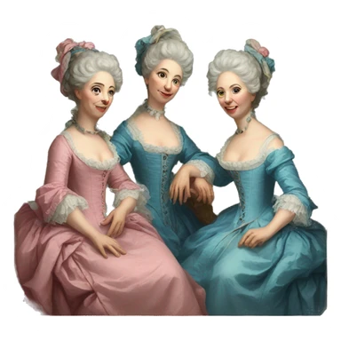 Painting of rococo women sticker