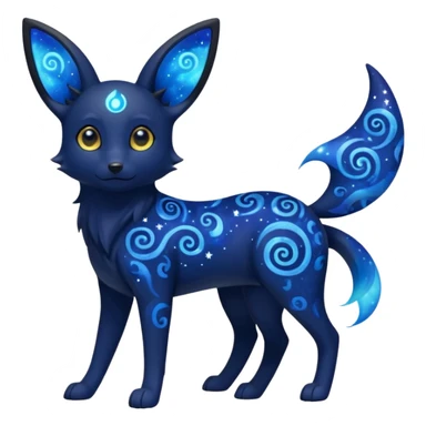 Dark-Deep-Cobalt-Blue Aural Spiritual Nebulae Starry Sparkly Swirly-patterned Star-patterned Umbreon-spirit sticker