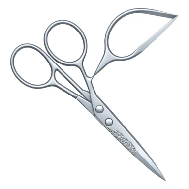 scissors with a lace ornament nearby sticker