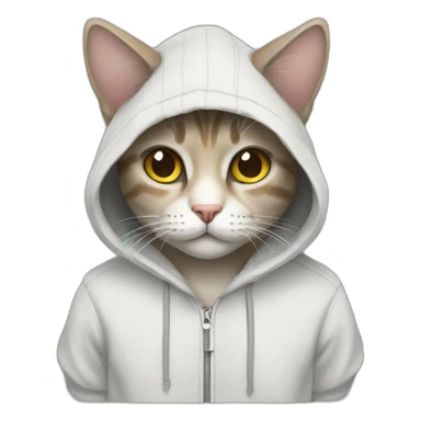 Cat in hoodie sticker