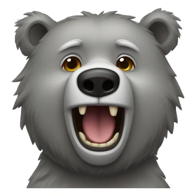 realistic-grey-bear-crazy  sticker