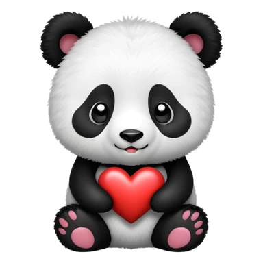 panda with heart in middle sticker