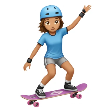 Knee pad woman skateboarder sticker