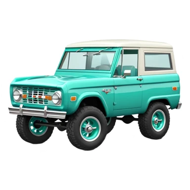 turquoise green classic ford bronco with slot alminum wheels sticker
