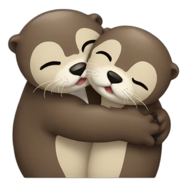 Otter hug sticker