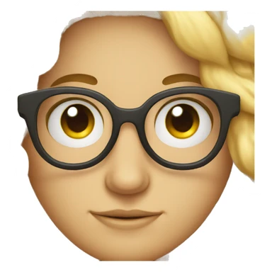 small eyes with big glasses sticker