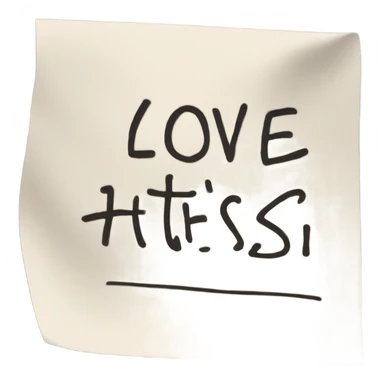 paper that says love this sticker