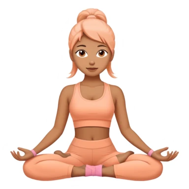 Girl in peach colored yoga outfit  sticker