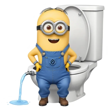 A minion popping out of the toilet  sticker