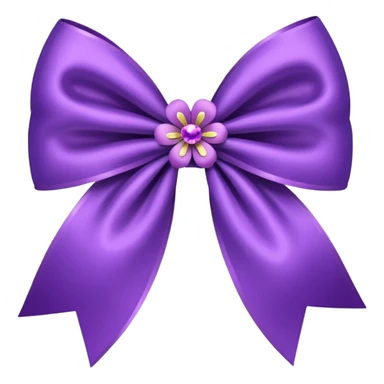 purple flower bow with glitter sticker
