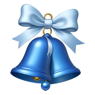 blue christmas bell with white bow sticker