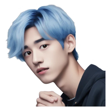 Txt Soobin with blue hour blue hair sticker