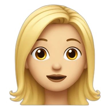 Blonde with hair parted in the middle blowing a kiss sticker