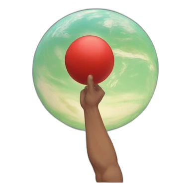 Saitama bald head and red giant hand punching a planet sticker