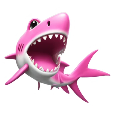 Tiburón de color rosa con sombrer de playa sticker