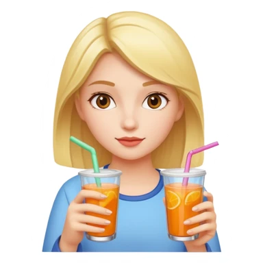 girl with drink  sticker