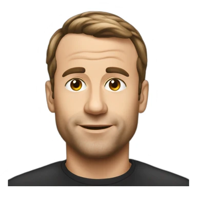 Macron poop haircut sticker