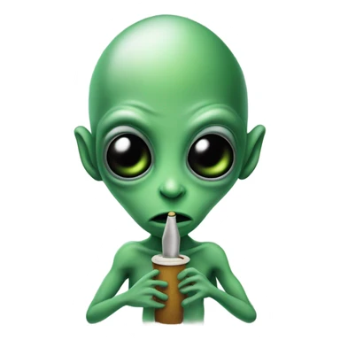Alien smoking a blunt sticker
