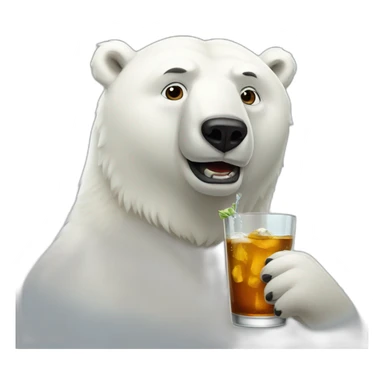 Polar-bear-drinking-rum sticker