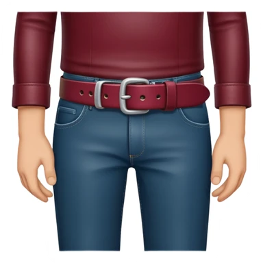 burgundy belt loop in man’s hand sticker