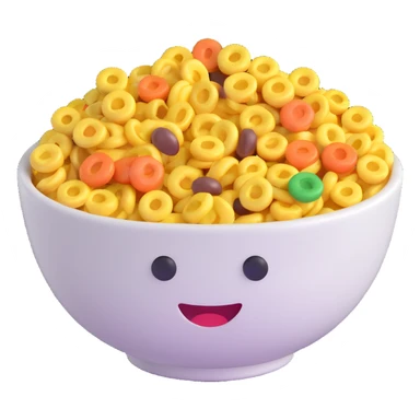 a bowl of cereal, 3D emoji style sticker