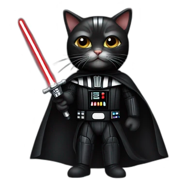 cat in a darth vader costume sticker