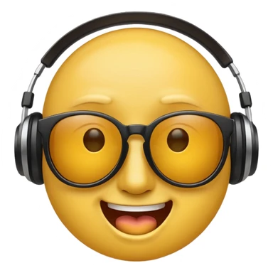 make an simple cool face emoji with music sticker