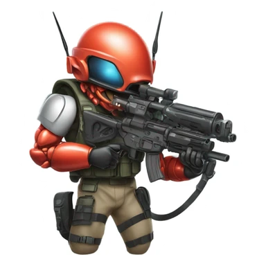 military alien male lobster  sticker