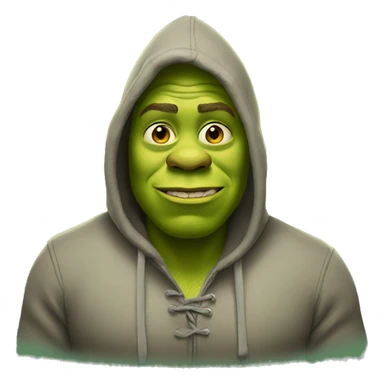shrek wearing a hoodie sticker