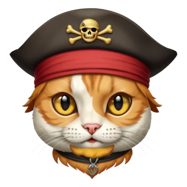 pirate cat face with human body sticker