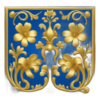 drapeau avec deux rectangles représentent les fleurs de lys d'or sur fond bleu et un dauphin dans les deux autres rectangles au fond doré. sticker